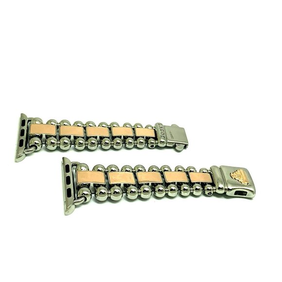 Lagos Apple Watch 38-45mm Band Stainless Steel 18k Rose Gold Smartwatch Strap - Picture 2 of 13